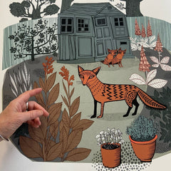 Garden Foxes A1 Giclée Print
