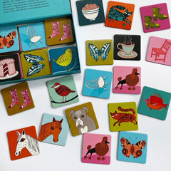 Memory game colourful illustrated cards