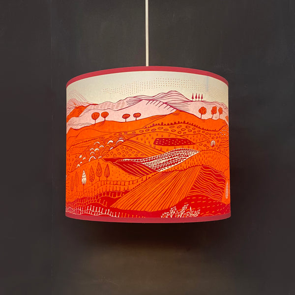 Pink and Orange Landscape Lampshade SECOND (pendant)