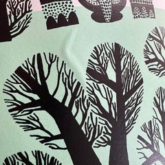 Large Winter Trees Lampshade Spearmint SECOND (pendant)