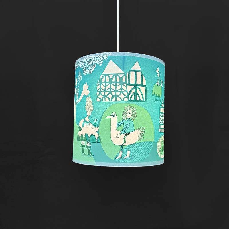 Tudor Garden lampshade Turquoise Second Tudor Garden lampshade Turquoise Second