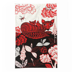 Fox and Cubs Tea Towel