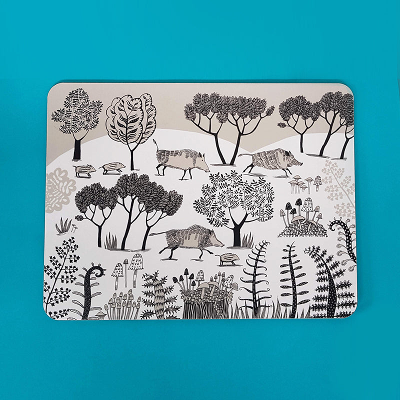 Large Wild Boar Table Mats Lush Designs wild boar print table mat