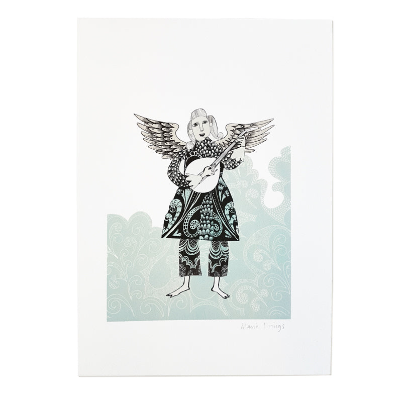Lute Angel Print Lute Angel Print