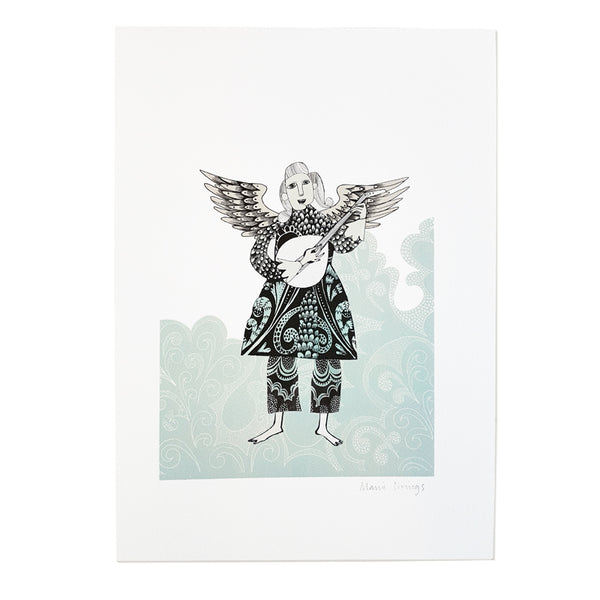 Lute Angel Print
