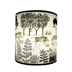 Lush Designs Lampshade with a print of wild boars in the countryside
