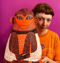 Monkey Cushion (orange)