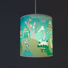 Tudor Garden lampshade Turquoise