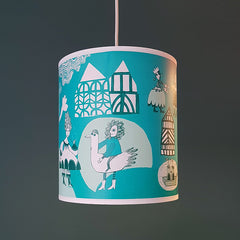 Tudor Garden lampshade Turquoise