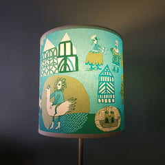 Tudor Garden lampshade Turquoise