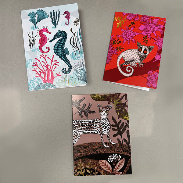 Set of 3 cards, Holiday Pets