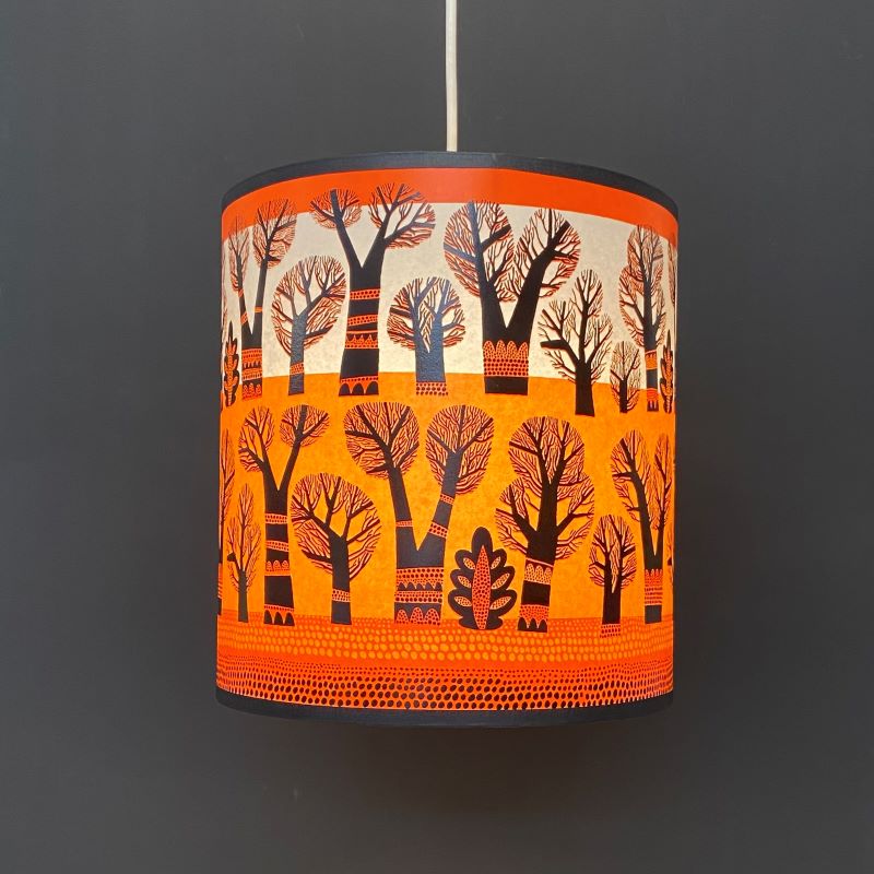 Winter Trees Lampshade Regular Orange SECOND (pendant)