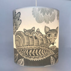 Fox & Cubs Lampshade - Cream/Pale Grey