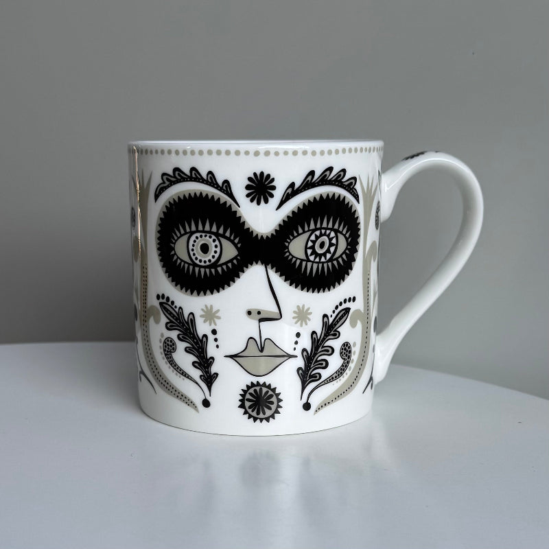Fancy Handle Masquerade mug