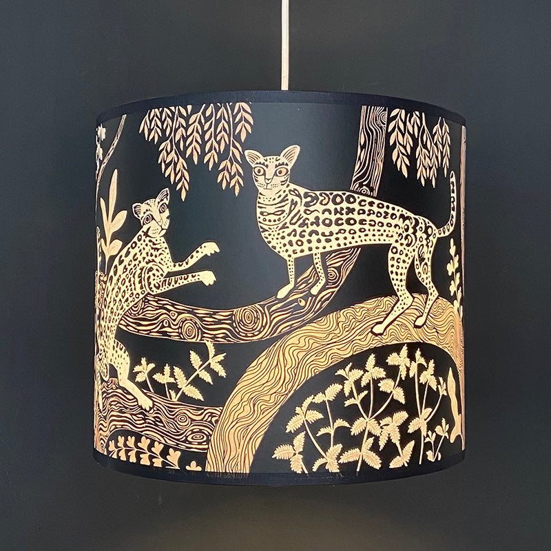 Ocelot Lampshade Black-Pink SECOND