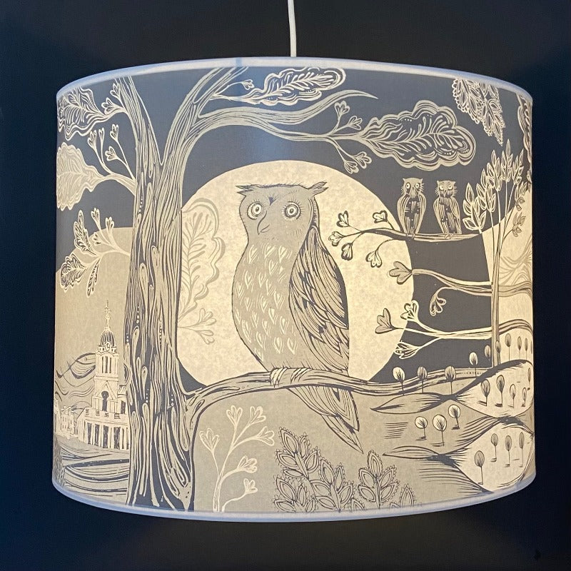 Large Grey Owl Lampshade SECOND (pendant)