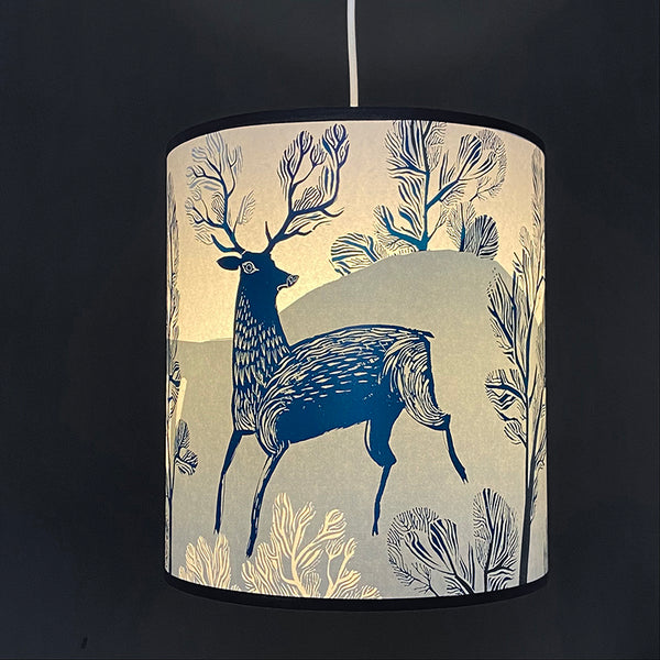 Stag Lampshade (blue) SECOND