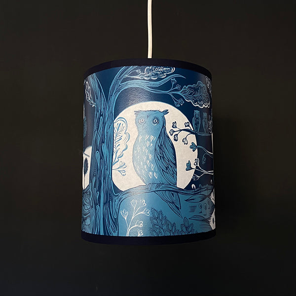 Small Blue Owl Lampshade SECOND (pendant)