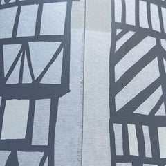 Tudor Village Lampshade - grey SECOND