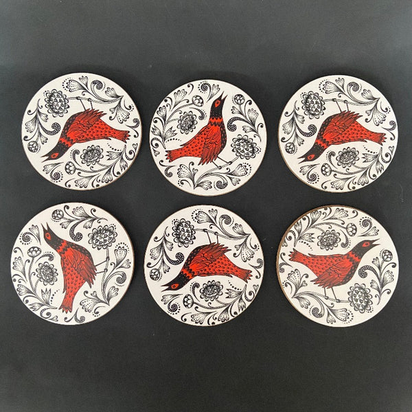 Six Bird Coasters SECONDS