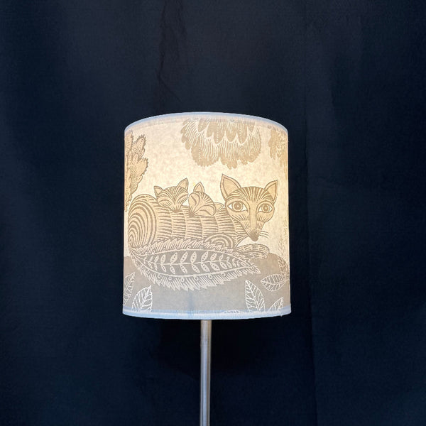 Fox and Cubs Lampshade grey SECOND