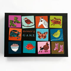 memory game box of illustrated cards