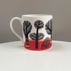 Winter Trees mug, orange