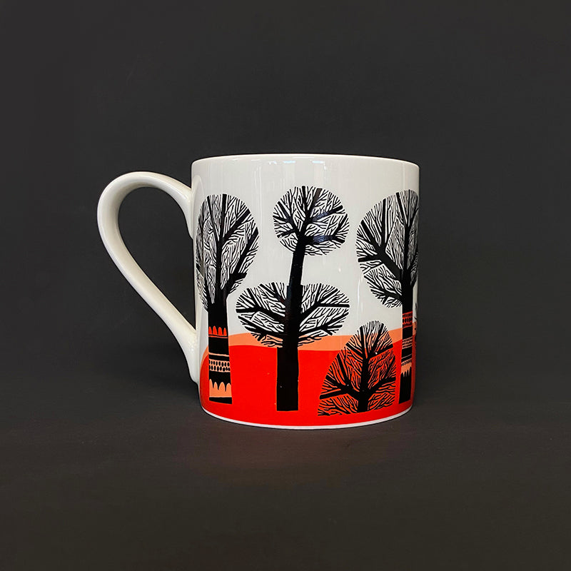 Winter Trees Mug Orange SECOND