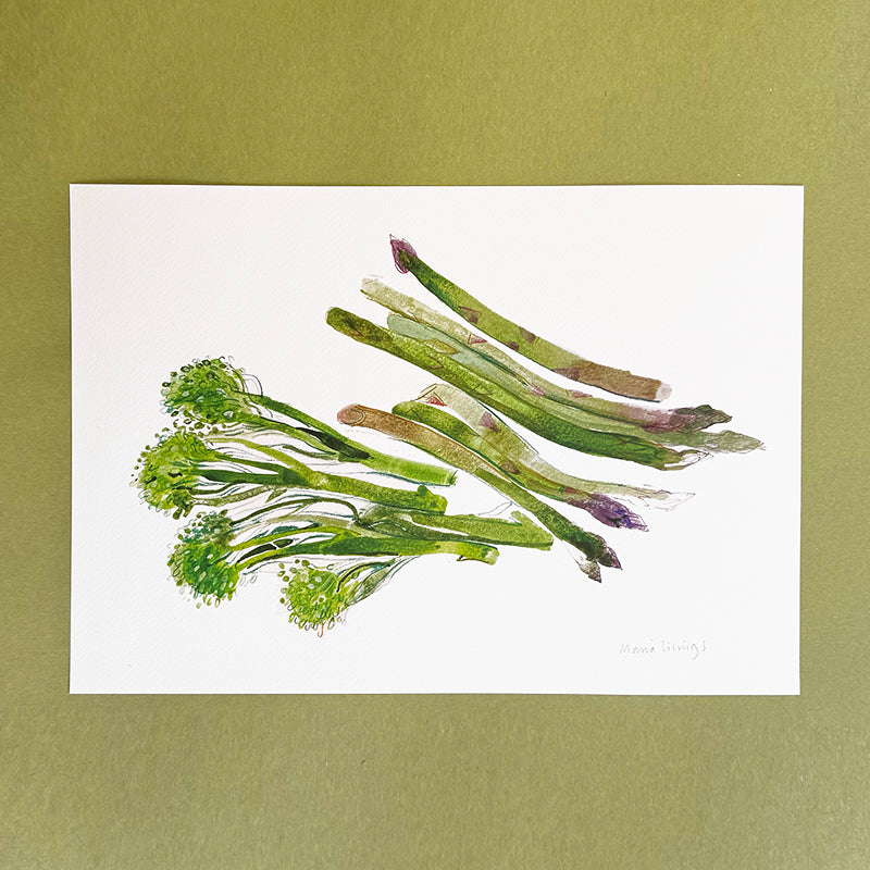 Asparagus and Broccoli print