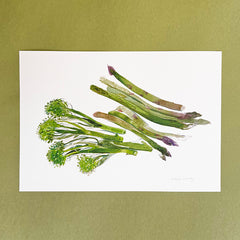 Asparagus and Broccoli print