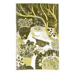 Bird Garden tea towel - Green