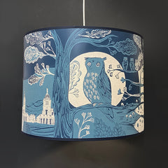 Large blue Owl Lampshade SECOND (pendant)