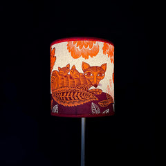 Fox and Cubs Lampshade Orange SECOND Lamp