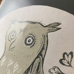 Large Grey Owl Lampshade SECOND Lamp