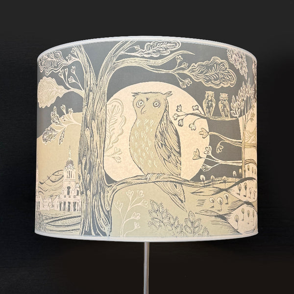 Large Grey Owl Lampshade SECOND Lamp
