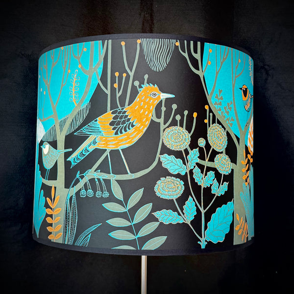 Large Dawn Chorus Lampshade Blue SECOND (lamp)