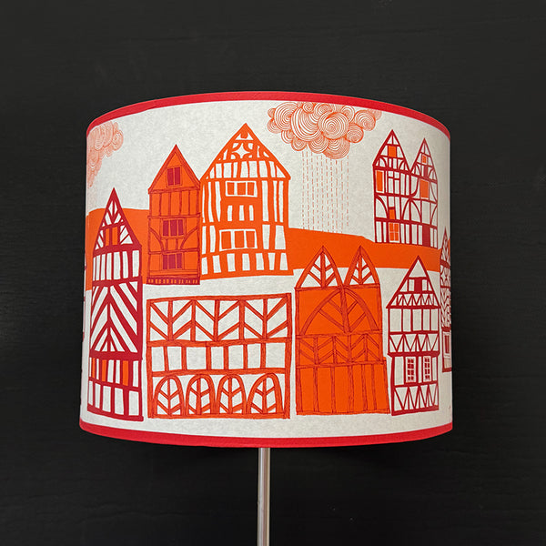 Tudor Village Lampshade - Orange SECOND
