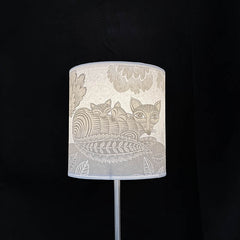 Fox and Cubs Lampshade grey SECOND