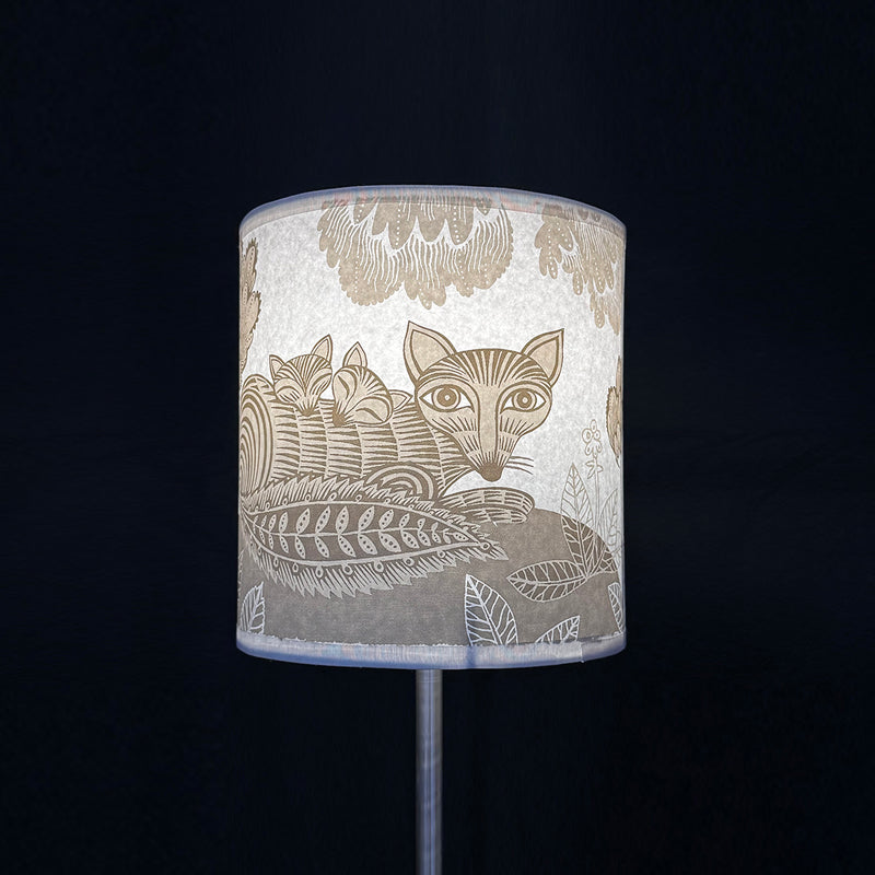 Fox and Cubs Lampshade grey SECOND