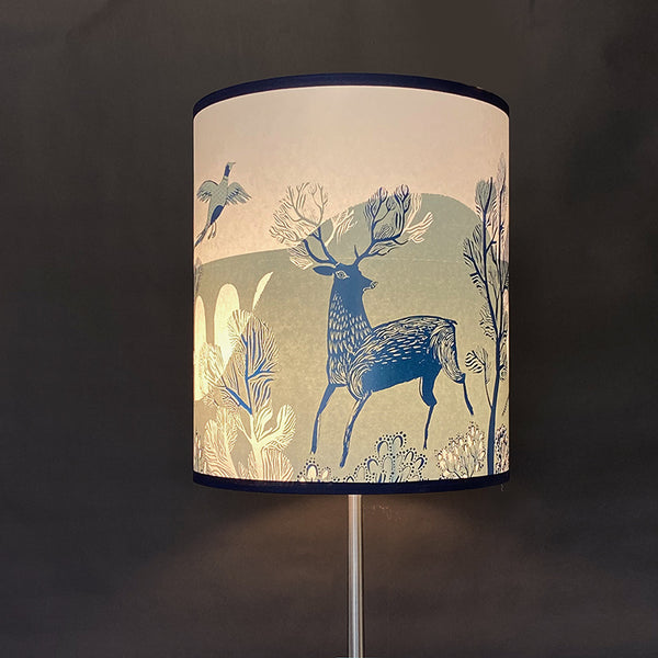 Stag lampshade (blue) SECOND