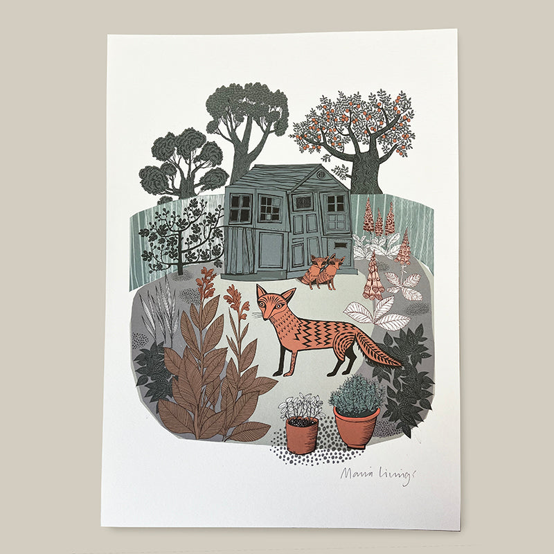 Garden Foxes Print