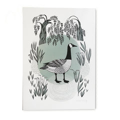 Lush designs digital print of Canada Goose, pond and willows