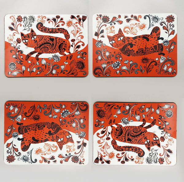 Set of 4 Kitty Table Mats