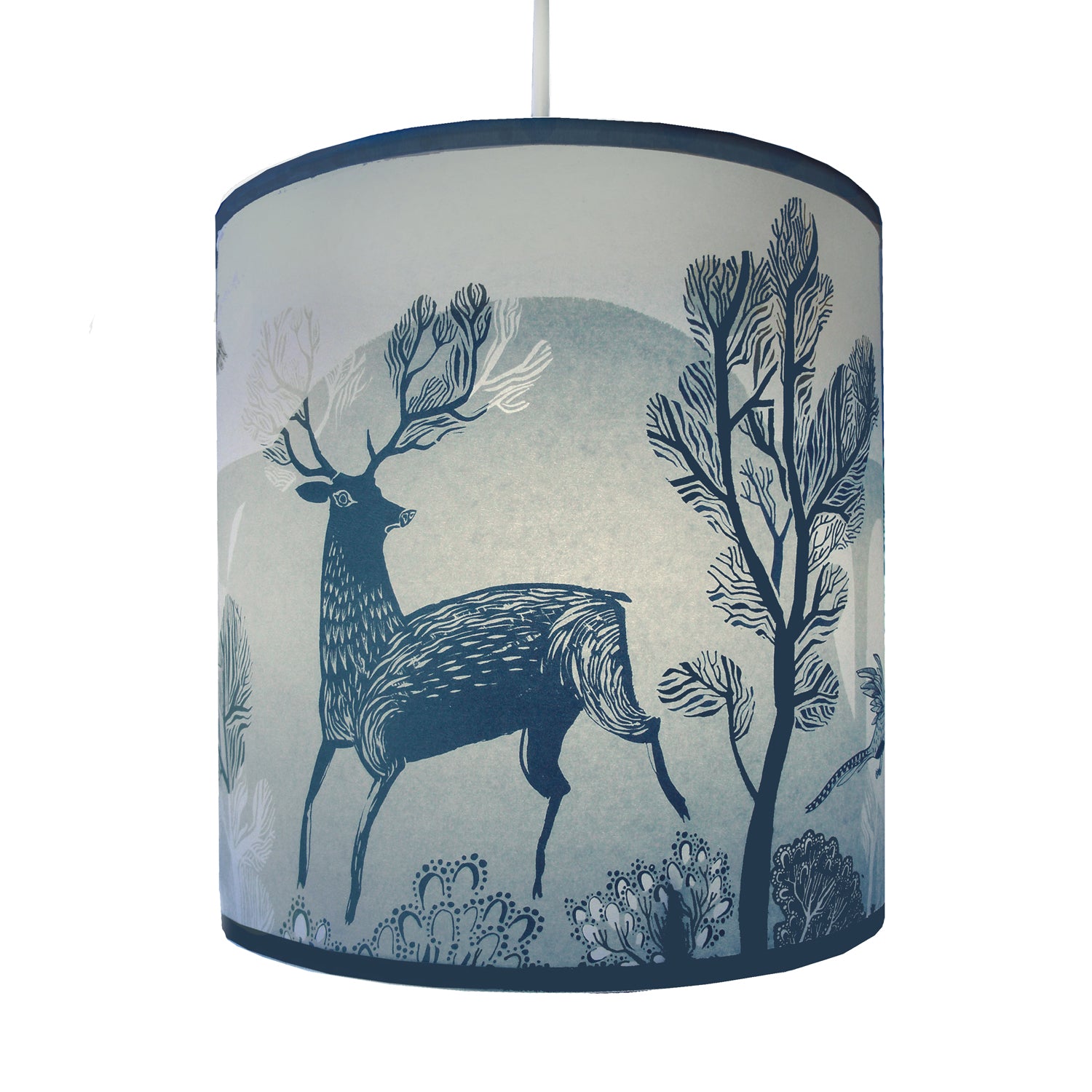 Stag Lampshade Blue Lush Designs