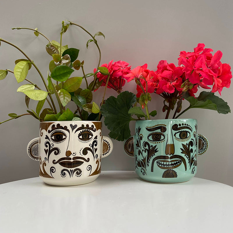 Set of two Clown plant pots