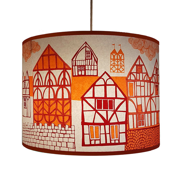 Tudor Village Lampshade - Orange