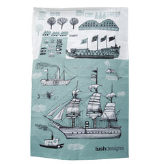 Lush Designs ship design tea towel
