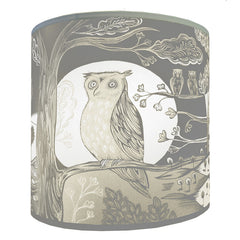 Lush Designs Grey and Cream Owl print lamp shade
