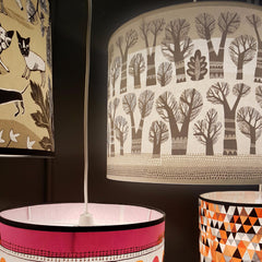 A selection of lush designs lampshades lit up