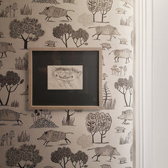Lush Designs wallpaper printed with wild boars